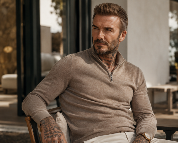 David Beckham's Quarter-Zip: What It Teaches Men About Quiet Luxury Knitwear (At Any Budget)
