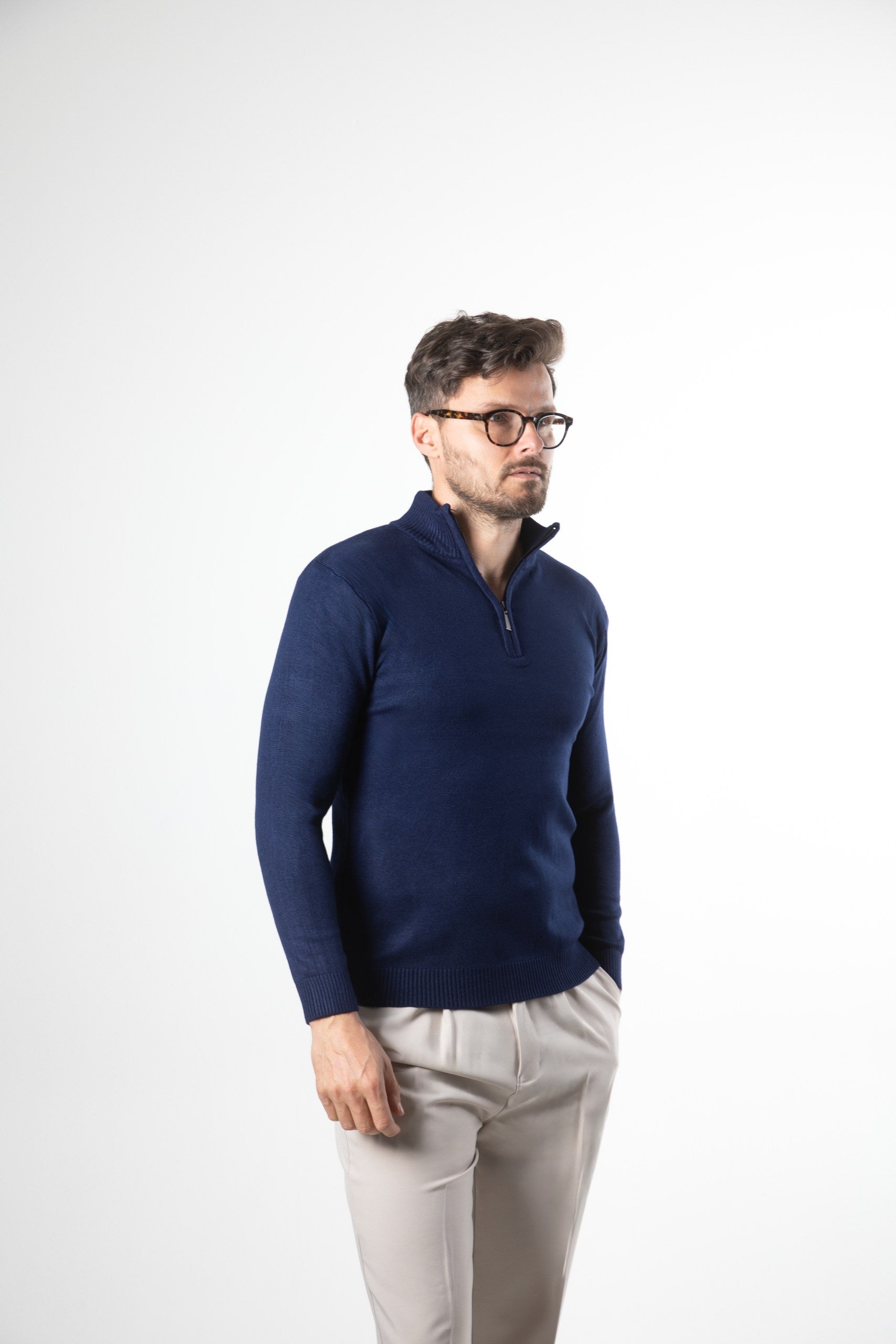 Classic Quarter Zip Sweater - Old Money Style Knit
